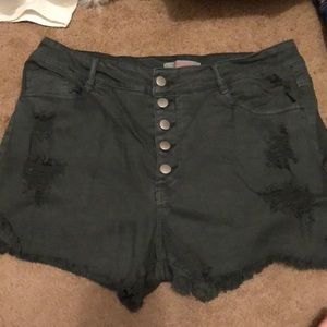 Grey jean shorts high waisted